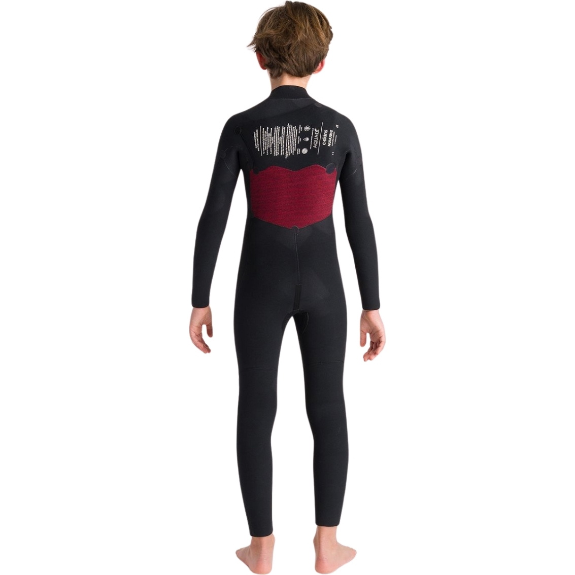 2025 C-Skins Junior NuWave Session 5/4mm Chest Zip Wetsuit C-NSE54JCZ - Bluestone / Rust x / Cool Green
